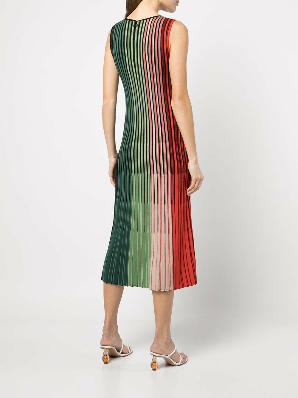 Akris Punto - Multicolor Stripe Sleeveless Fitted Dress