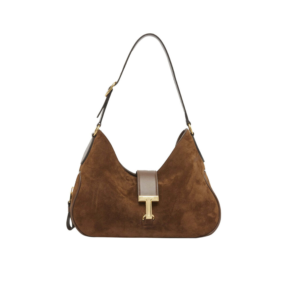 TOM FORD Monarch スエードショルダーバッグ M TOM FORD Monarch スエードショルダーバッグ M | ブラック
