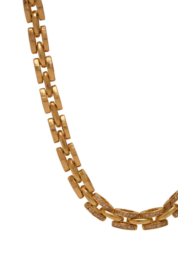 James Banks - Vertebrae 18K Yellow Gold and Diamond Chain