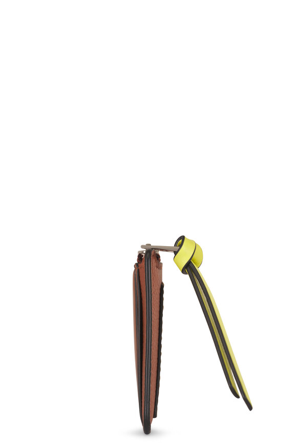 Loewe Brown & Taupe Leather Coin Cardholder - view 3