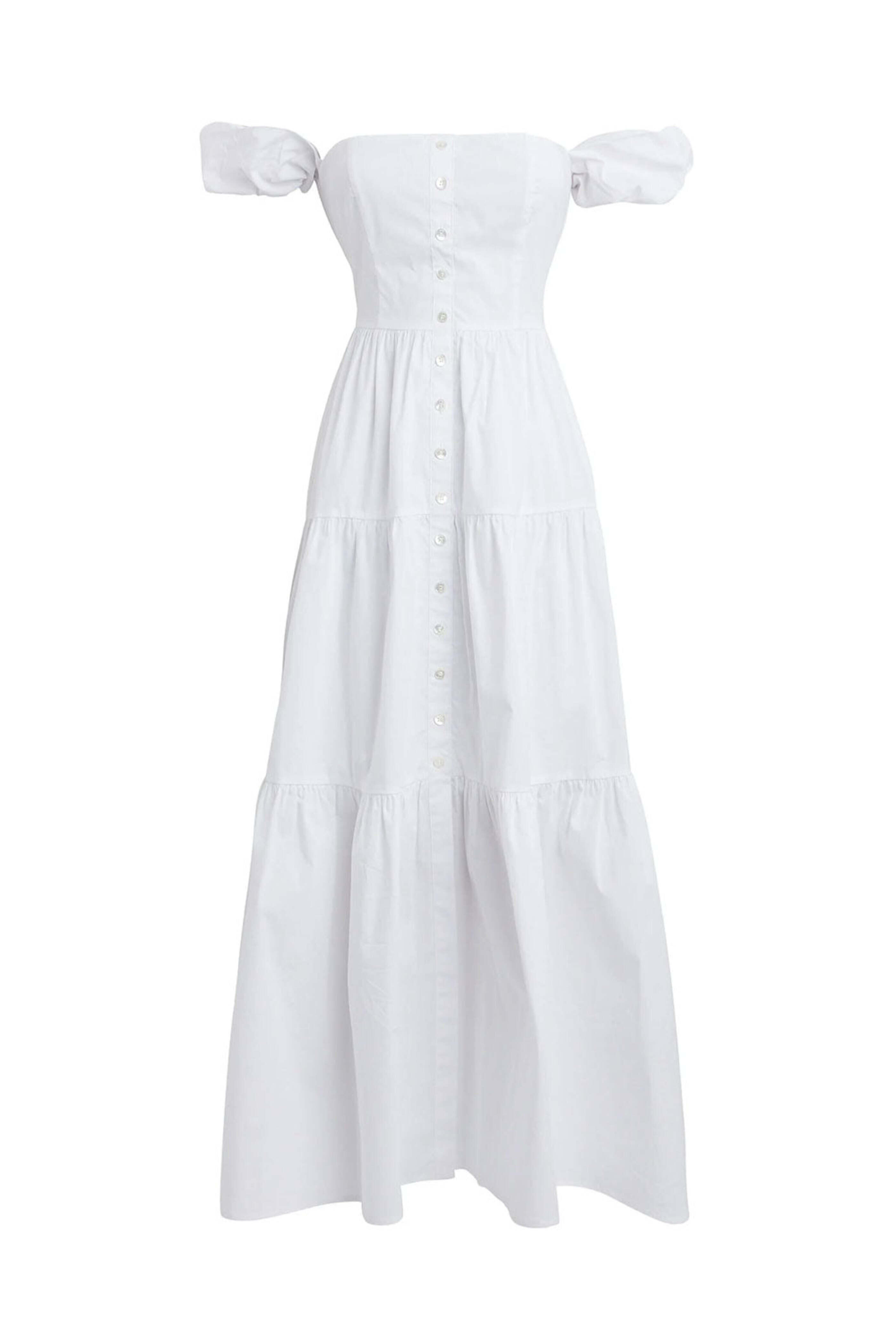 Staud - White Elio Midi Dress