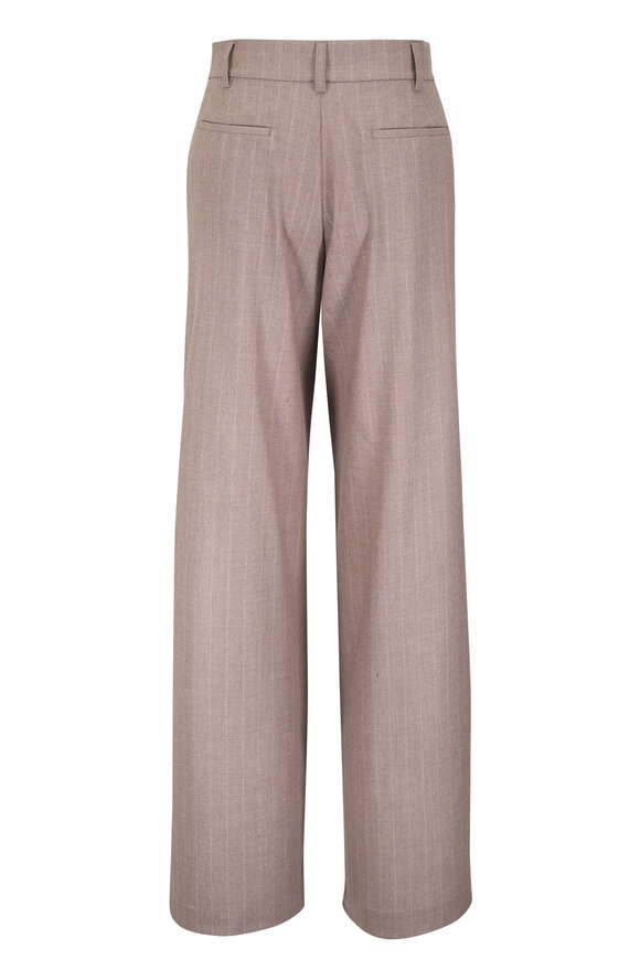 Marco Pescarolo Melody Beige Pinstripe Wide Leg Pant - view 6