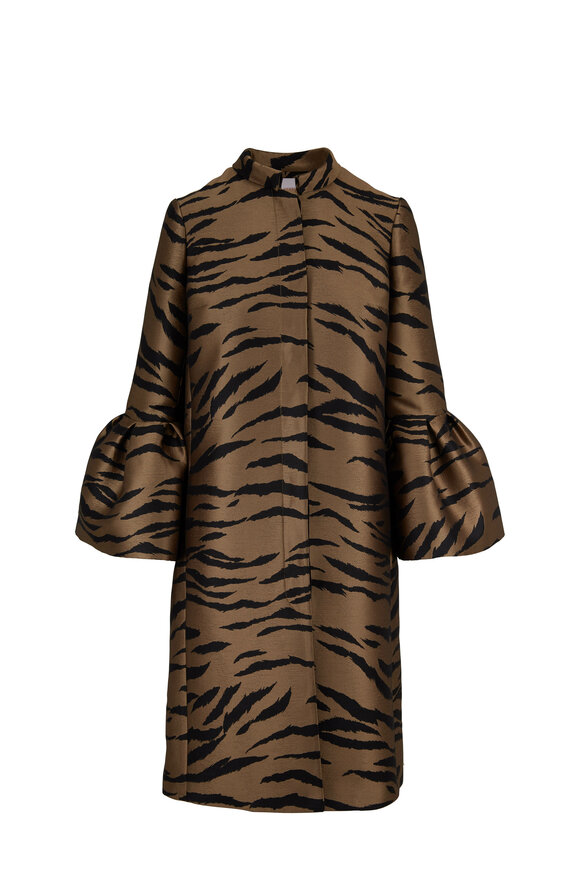 Carolina Herrera - Tiger Print Bell Sleeve Cape Coat