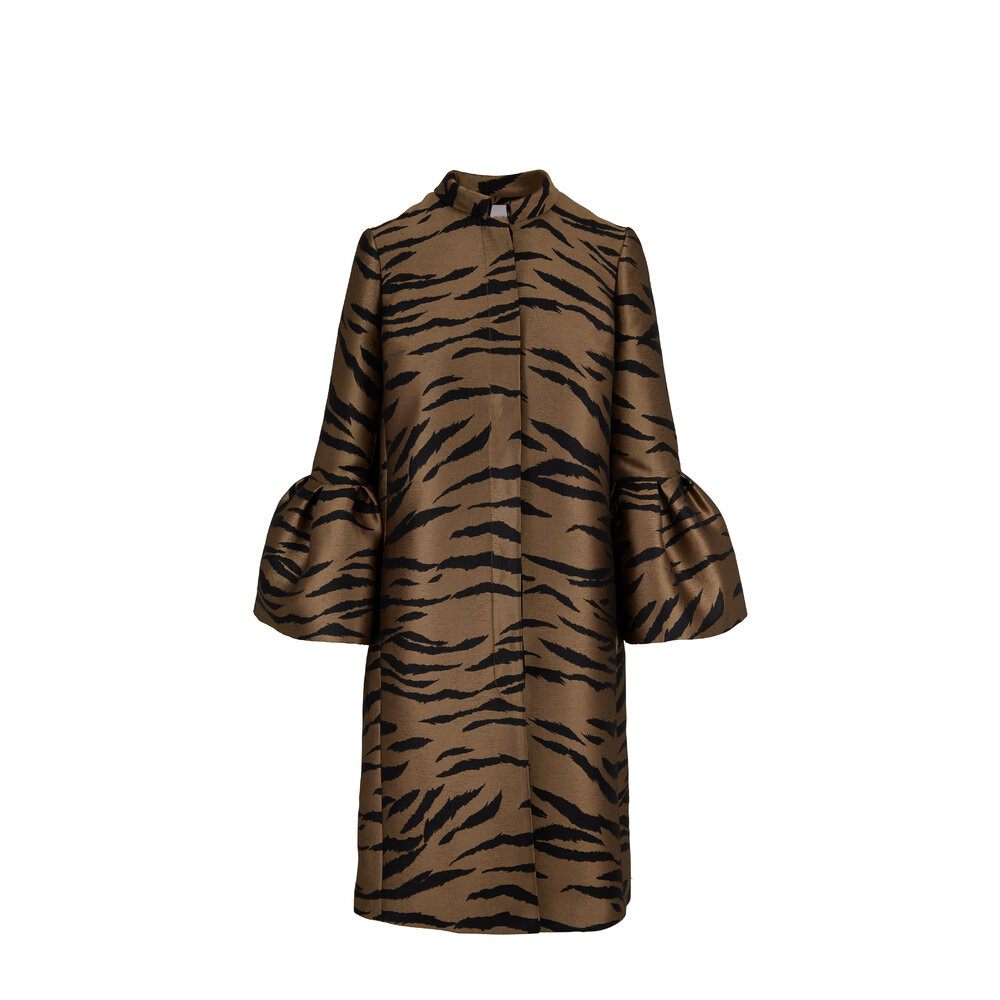 Carolina Herrera - Tiger Print Bell Sleeve Cape Coat