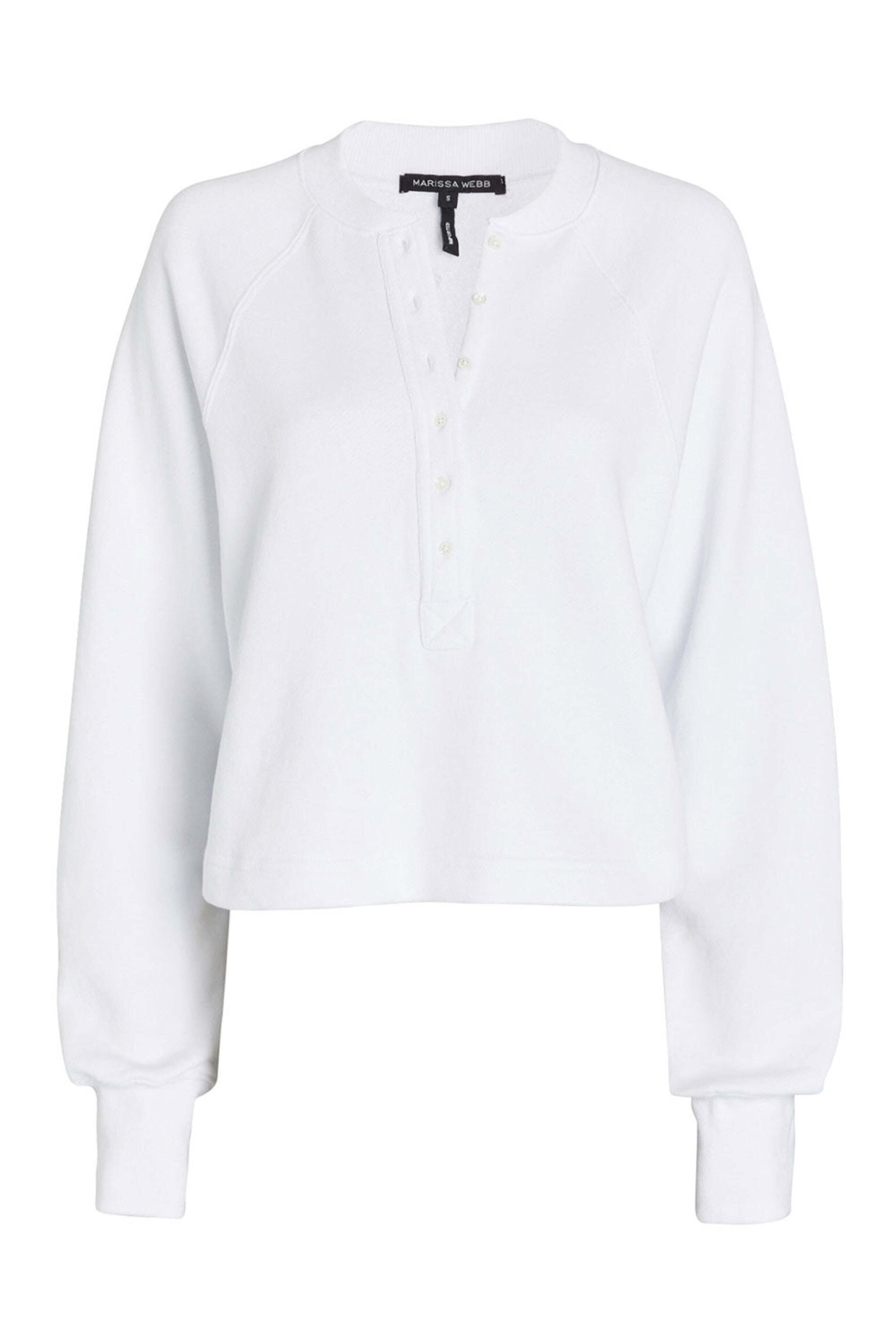 Marissa Webb - So Uptight Plunge Henley White Sweatshirt