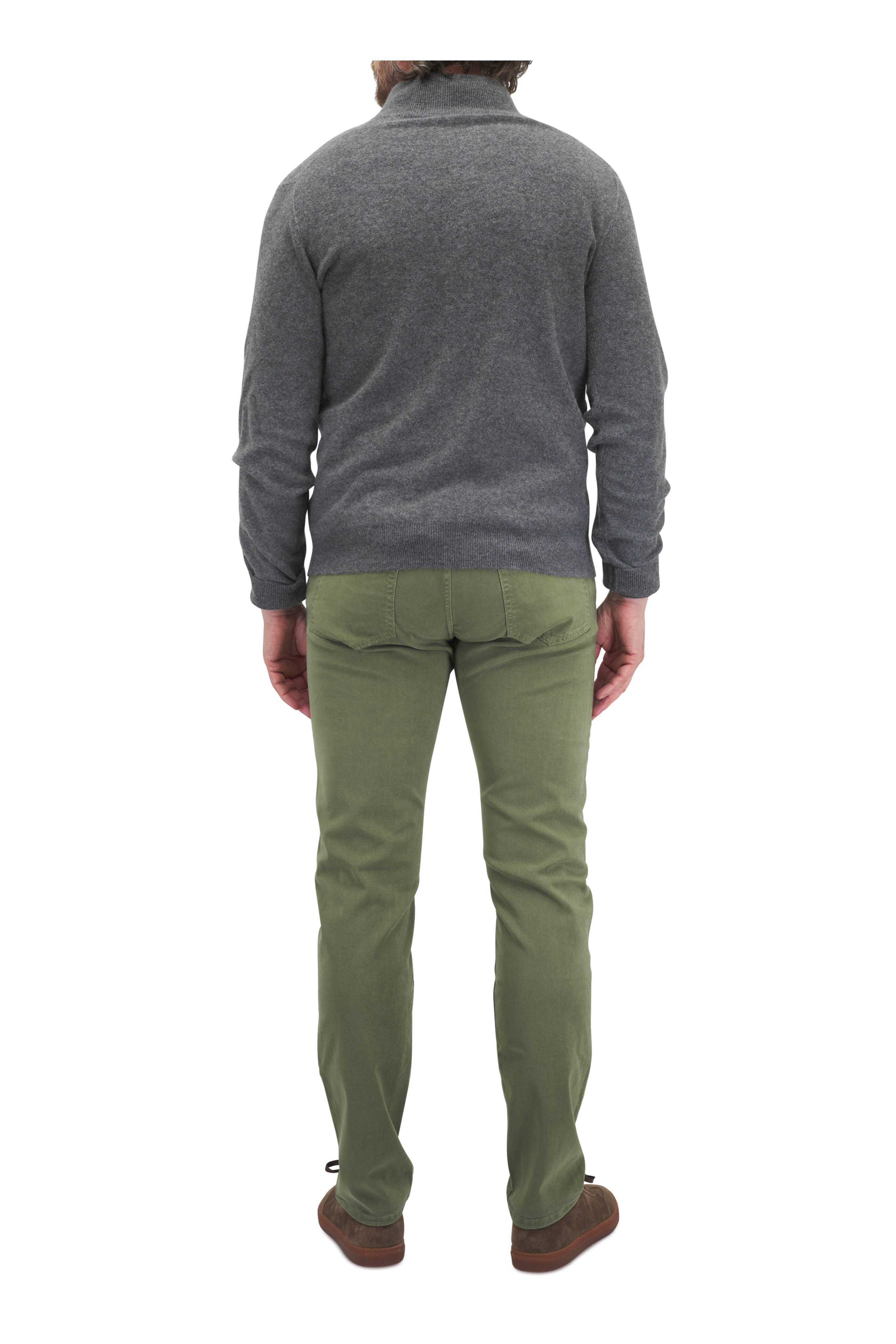 Vince - Medium Heather Gray Cashmere Quarter-Zip Sweater