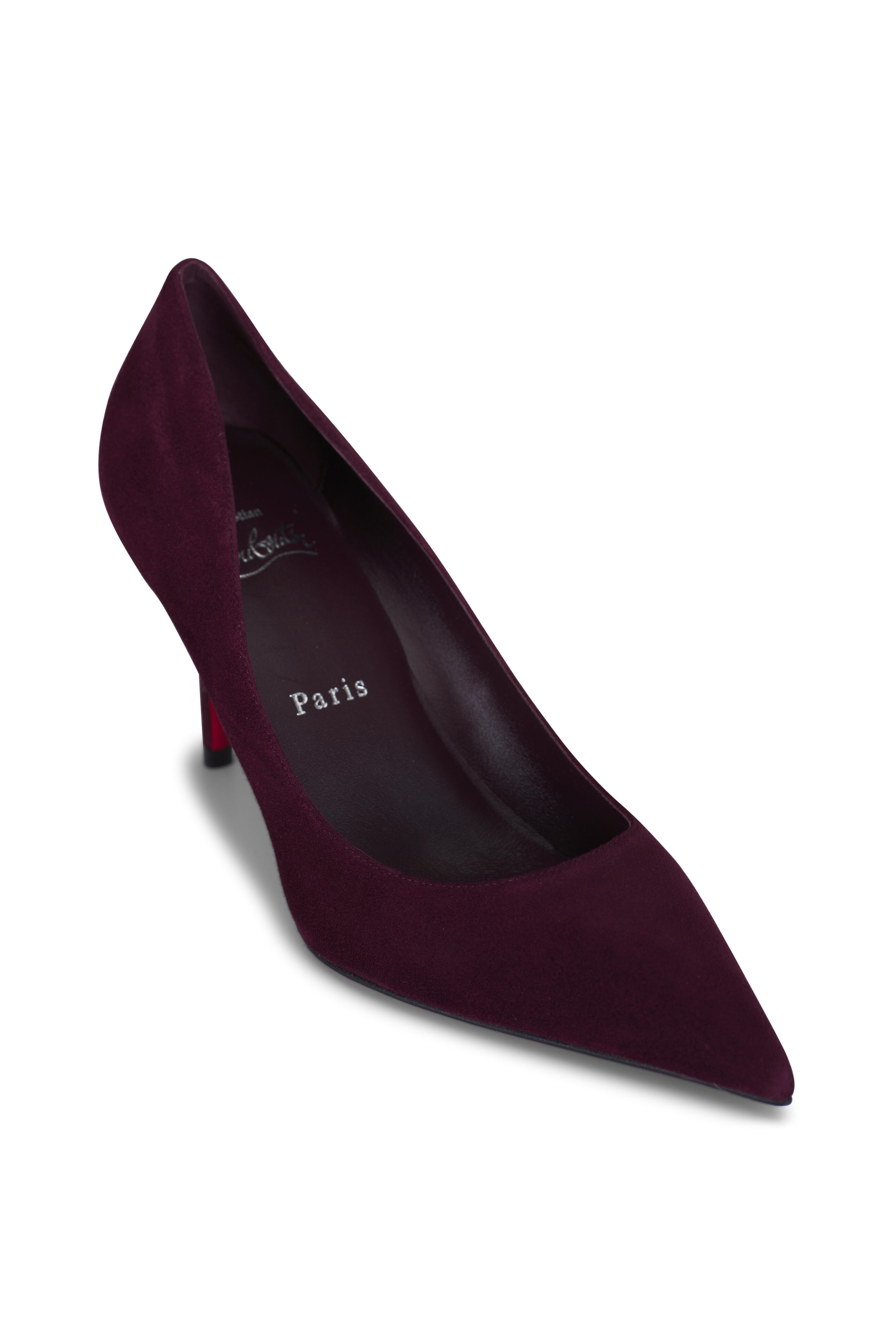 Christian Louboutin - Miss Z Amara Burgundy Suede Pump, 80mm