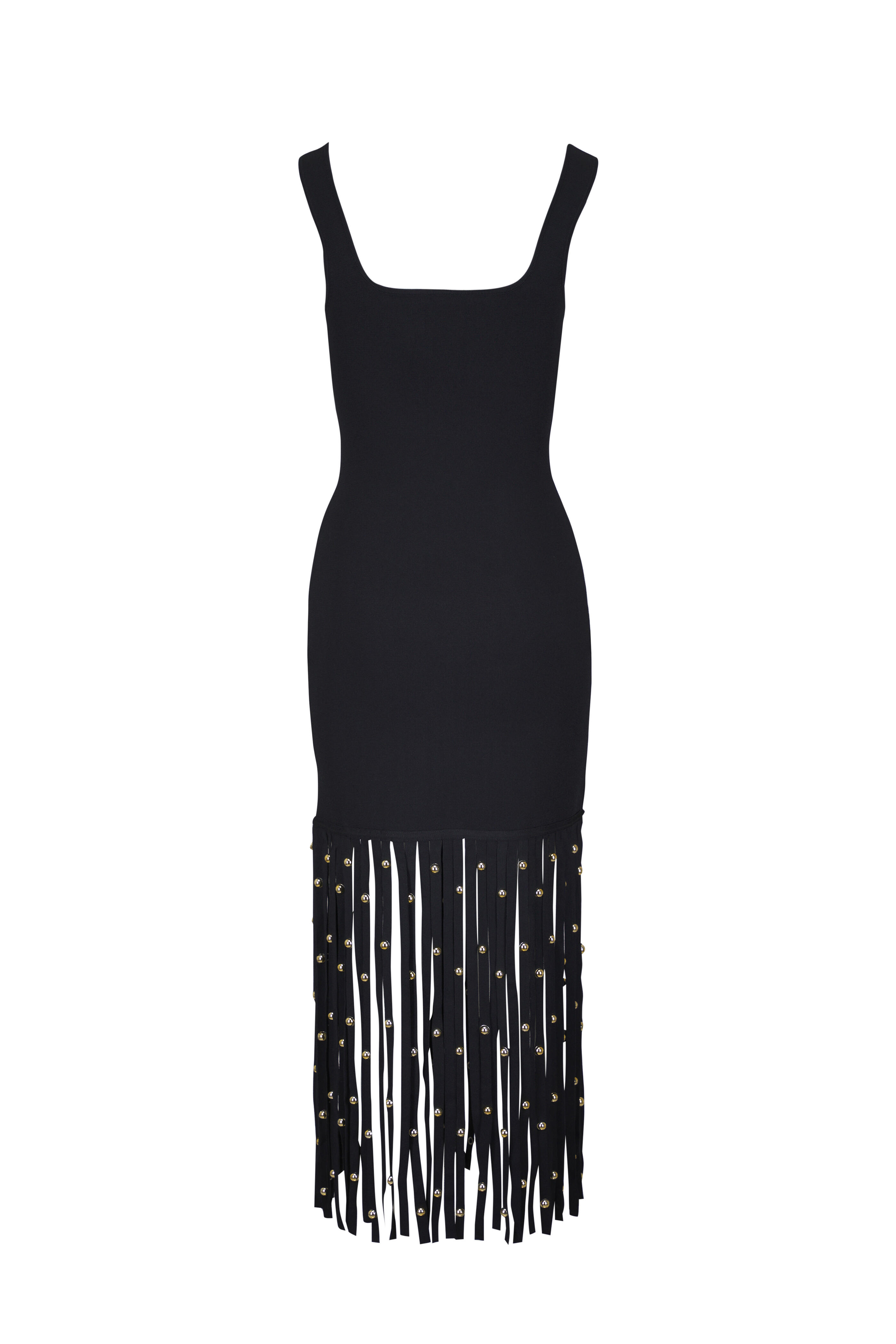Simkhai - Romelia Black Fringe Knit Midi Dress