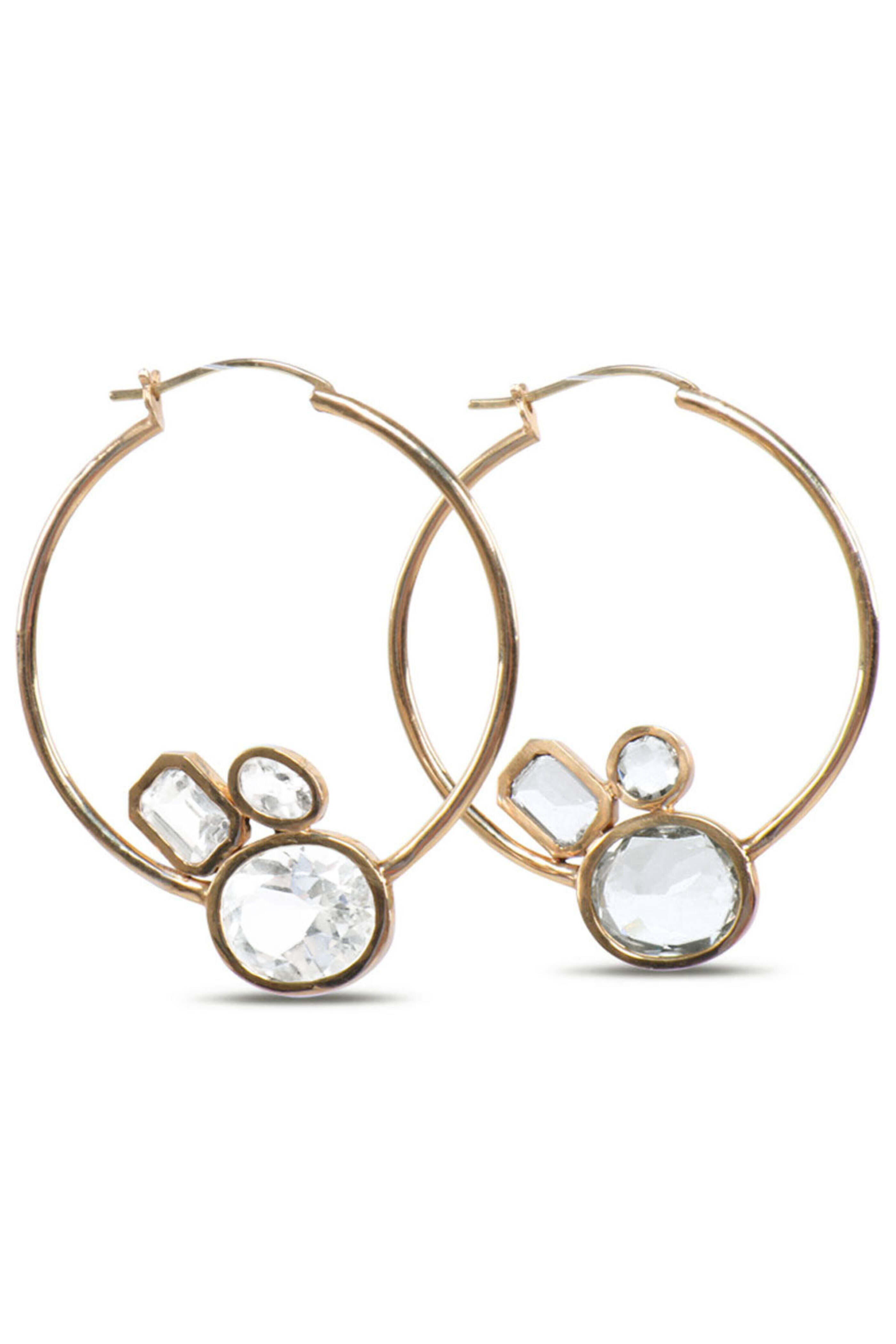 Leslie Paige - White Topaz Cluster Hoops