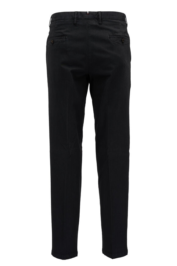 Isaia - Gray Stretch Cotton & Cashmere Flat Front Pant 