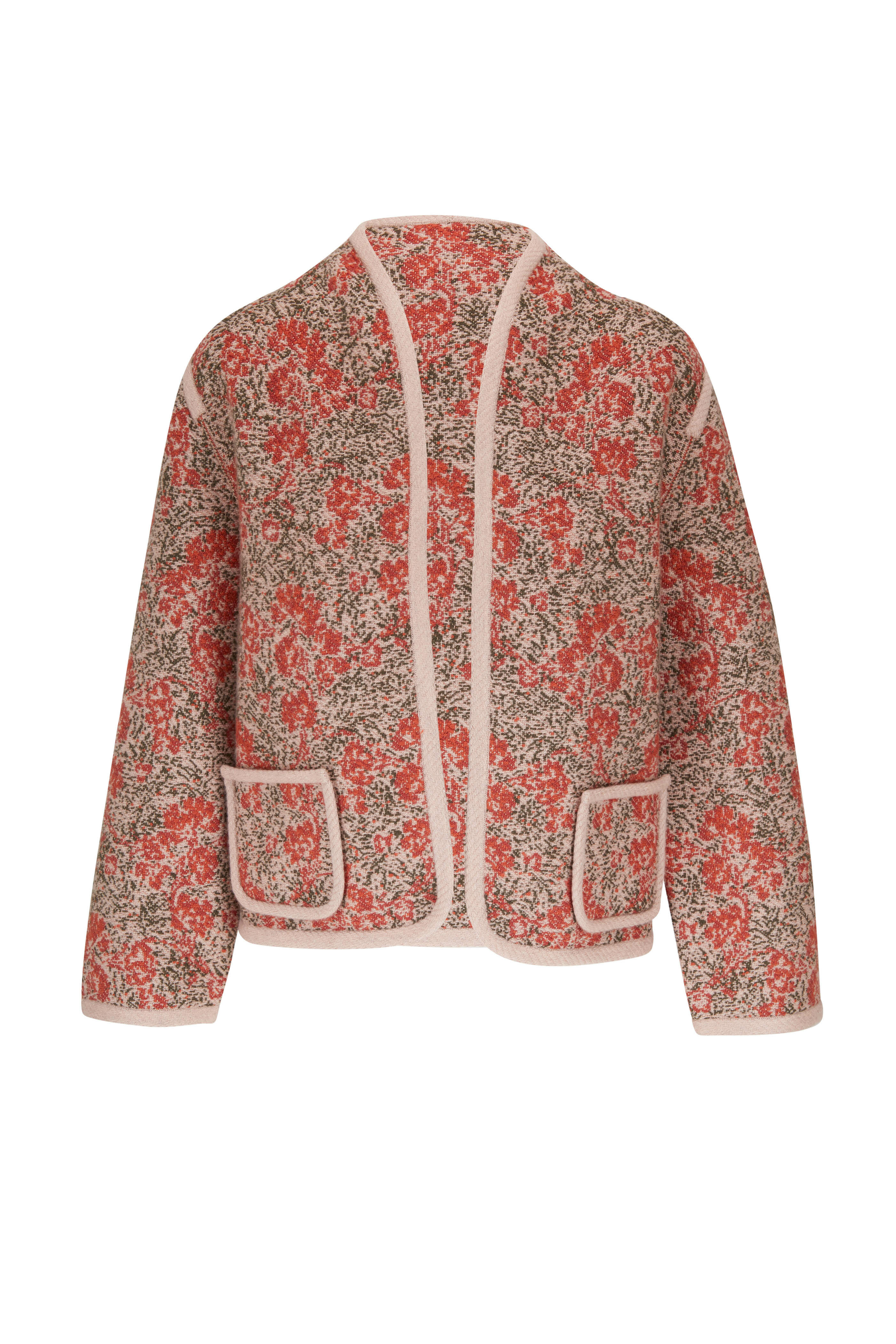 Loro Piana - Orange Floral Jacquard Baby Cashmere Jacket