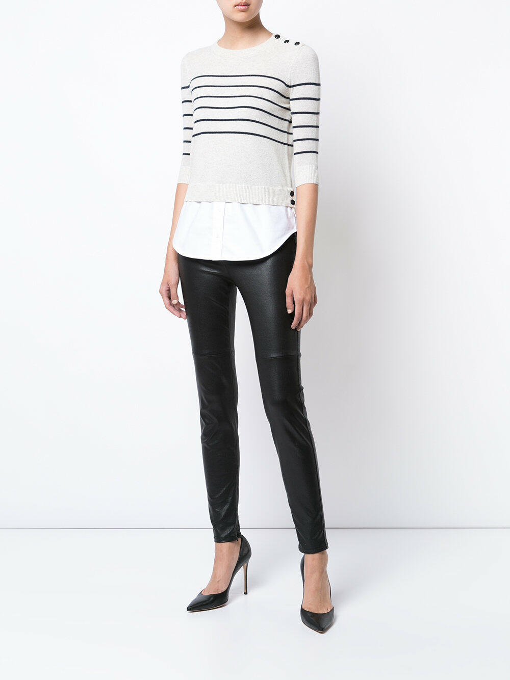 Veronica Beard - Knot Mariner Ivory & Navy Stripe Combo Sweater