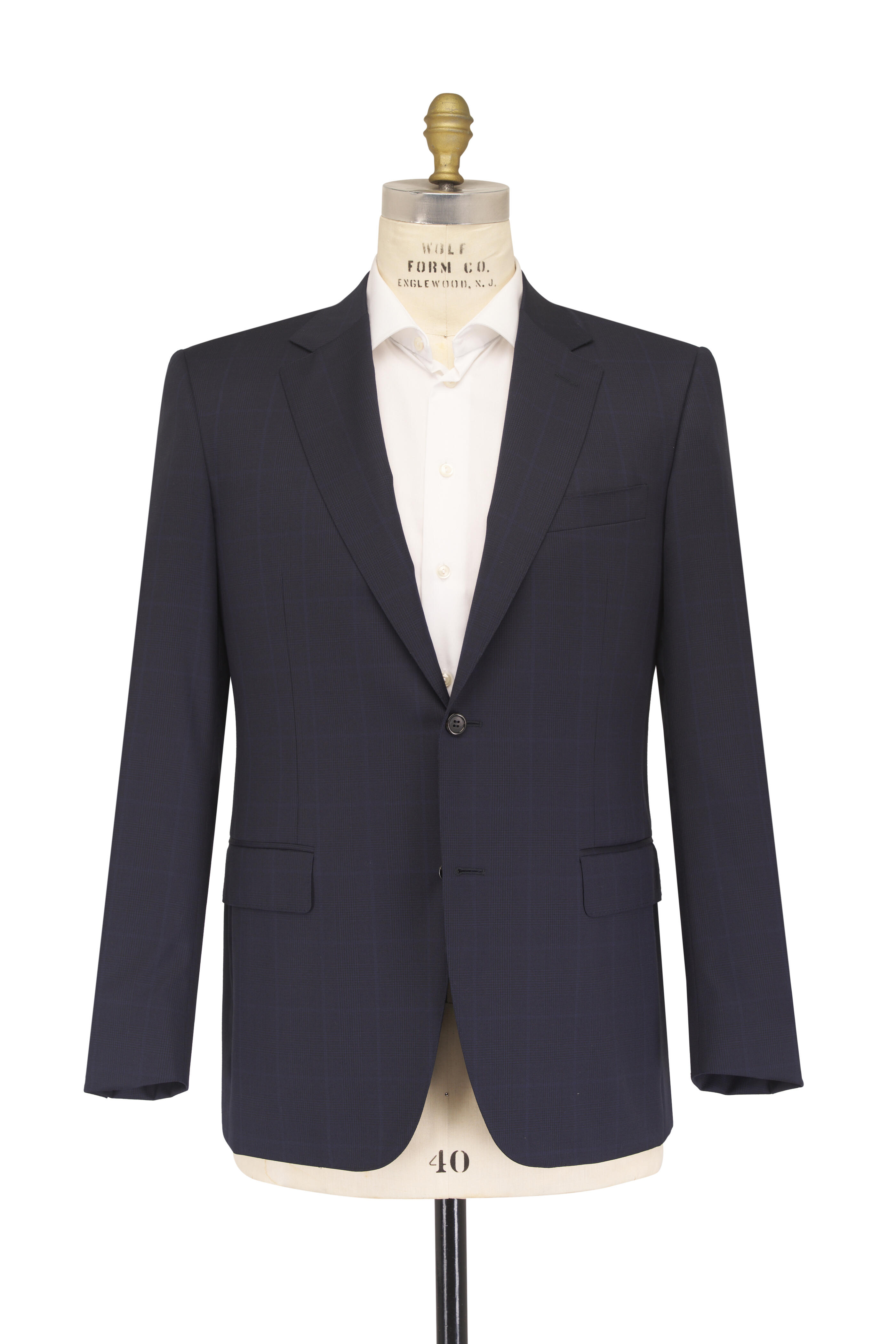 Canali - Midnight Tonal Plaid Wool Suit