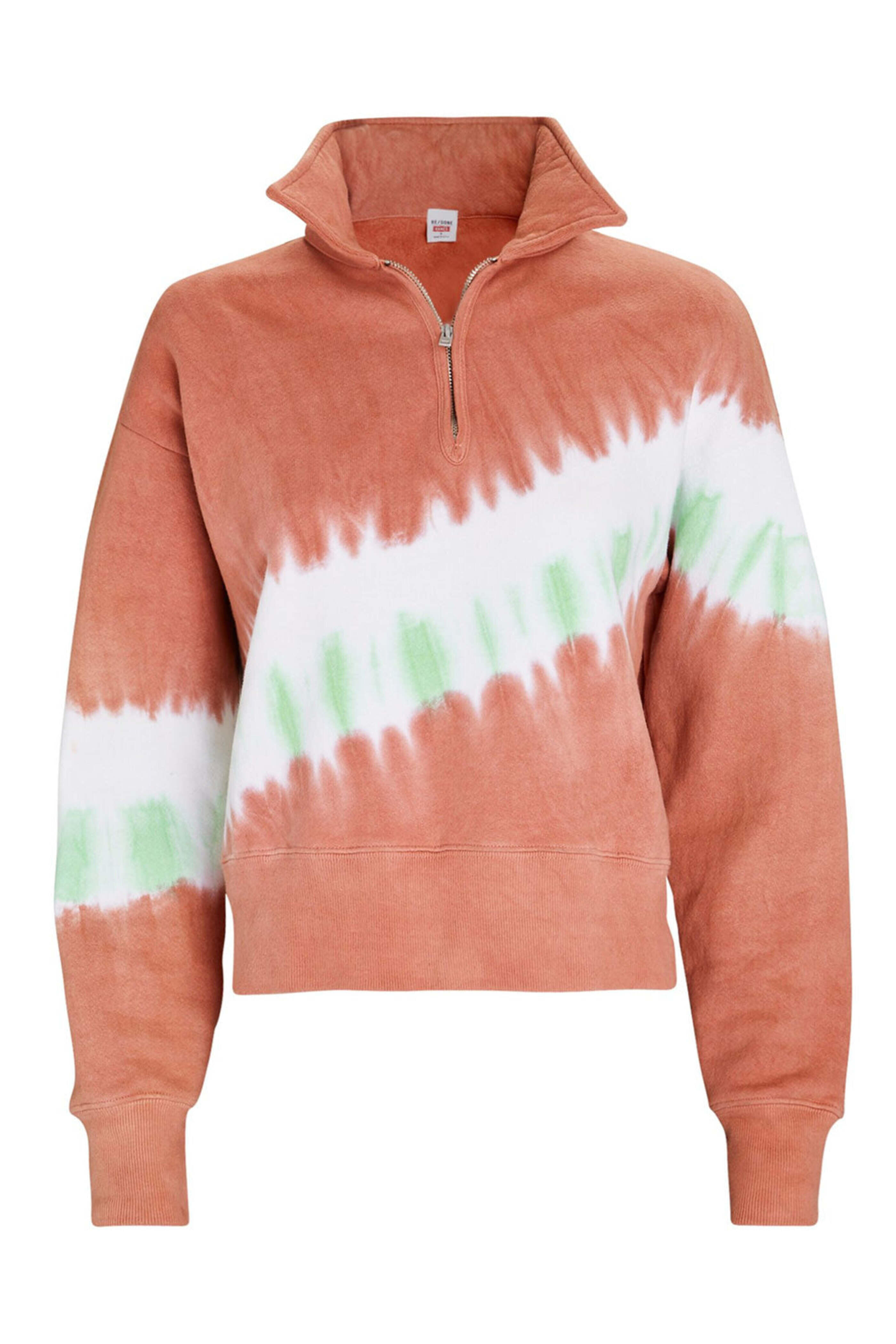 Re/Done - Clay Tie Dye 70s Quarter Zip Pullover