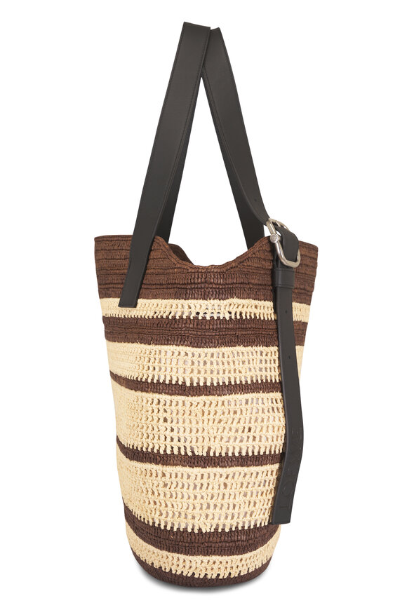 Loewe Loop Basket Chocolate & Natural Raffia Tote - view 4