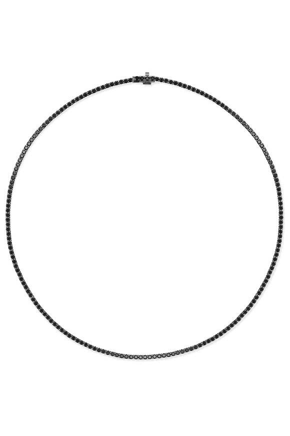 Melissa Kaye 18k Black Gold Diamond Tennis Necklace - view 1