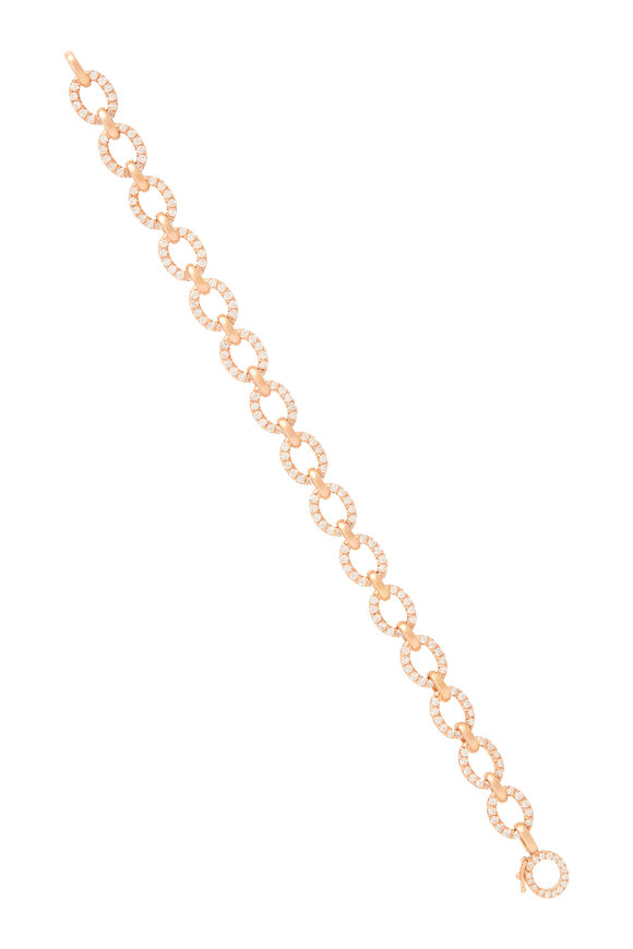 Irene Neuwirth Rose Gold Medium Oval Link Diamond Bracelet