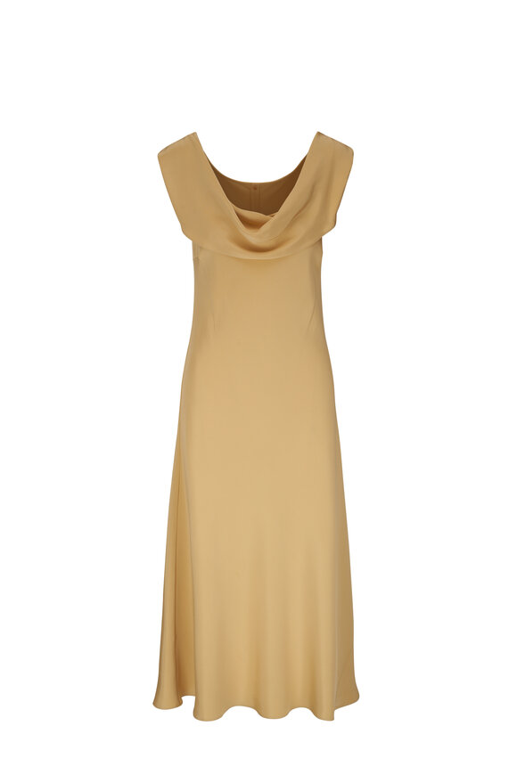 Peter Cohen Gig Golden 4-Ply Silk Maxi Dress 