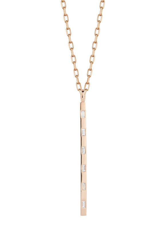 Walters Faith - Ottoline 18K Rose Gold & Diamond Bar Charm