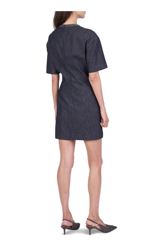 Brunello Cucinelli Denim Twill Monili T-Shirt Dress - view 4