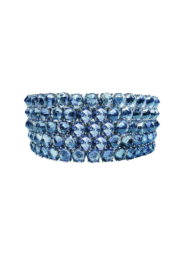 Paolo Costagli - White Gold Five Row Blue Sapphire Diamond Bracelet