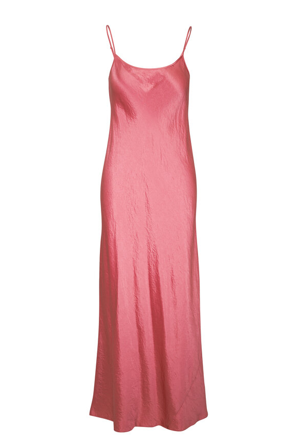 Vince - Pale Blush Tossed Poppy V-Neck Pleated Dress