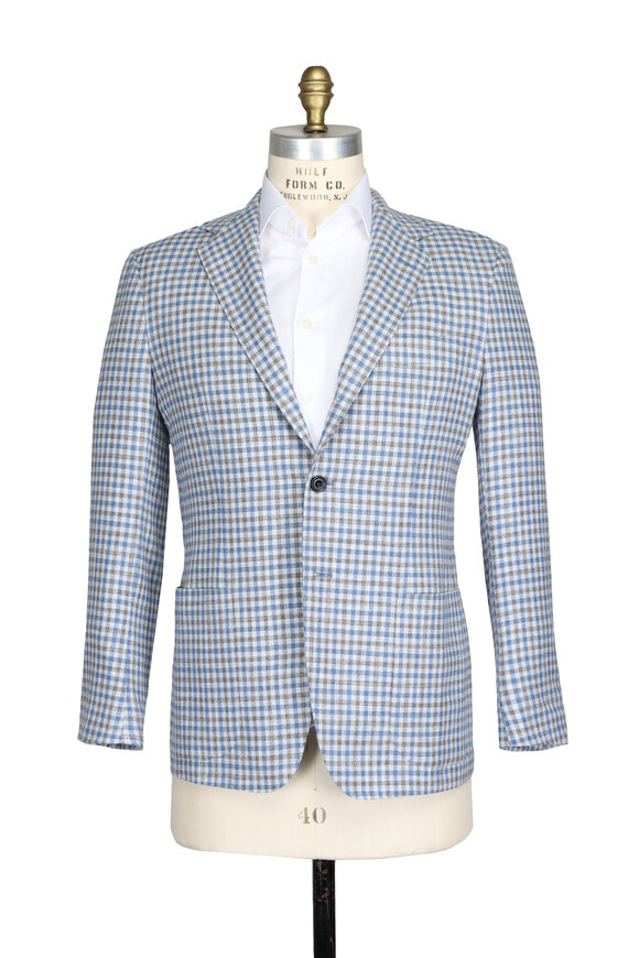 Sartorio Blue & Gray Check Sportcoat - view 2