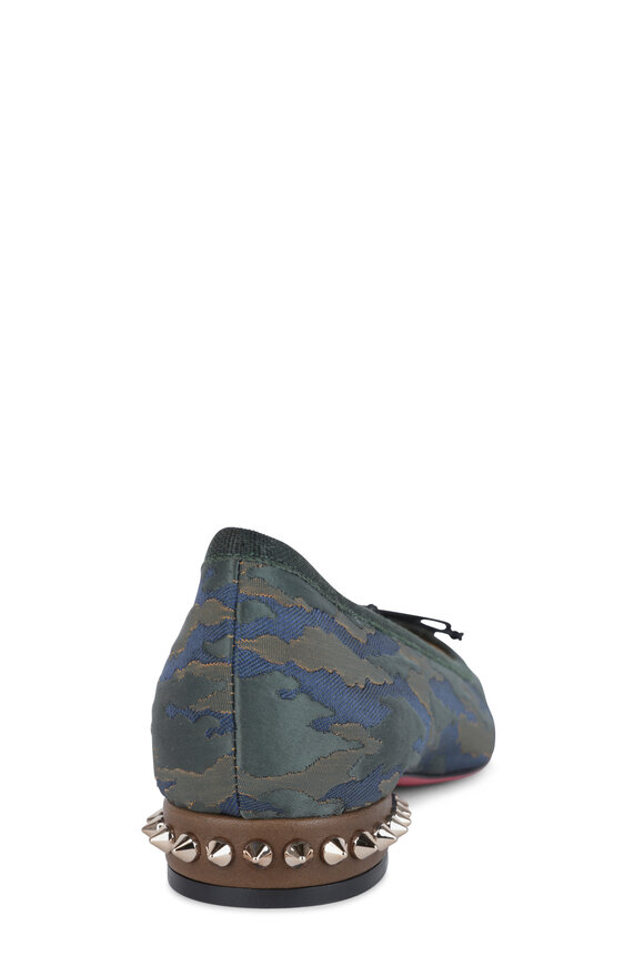 Christian Louboutin - La Massine Green Camo Print Spike Heel Flat 