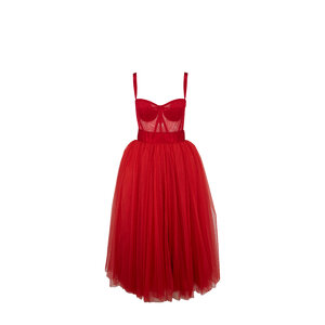 DOLCE & GABBANA ロコフレトラウントトゥミュル 【関税込】 Dolce & Gabbana - Bright Red Bambola Tulle Dress