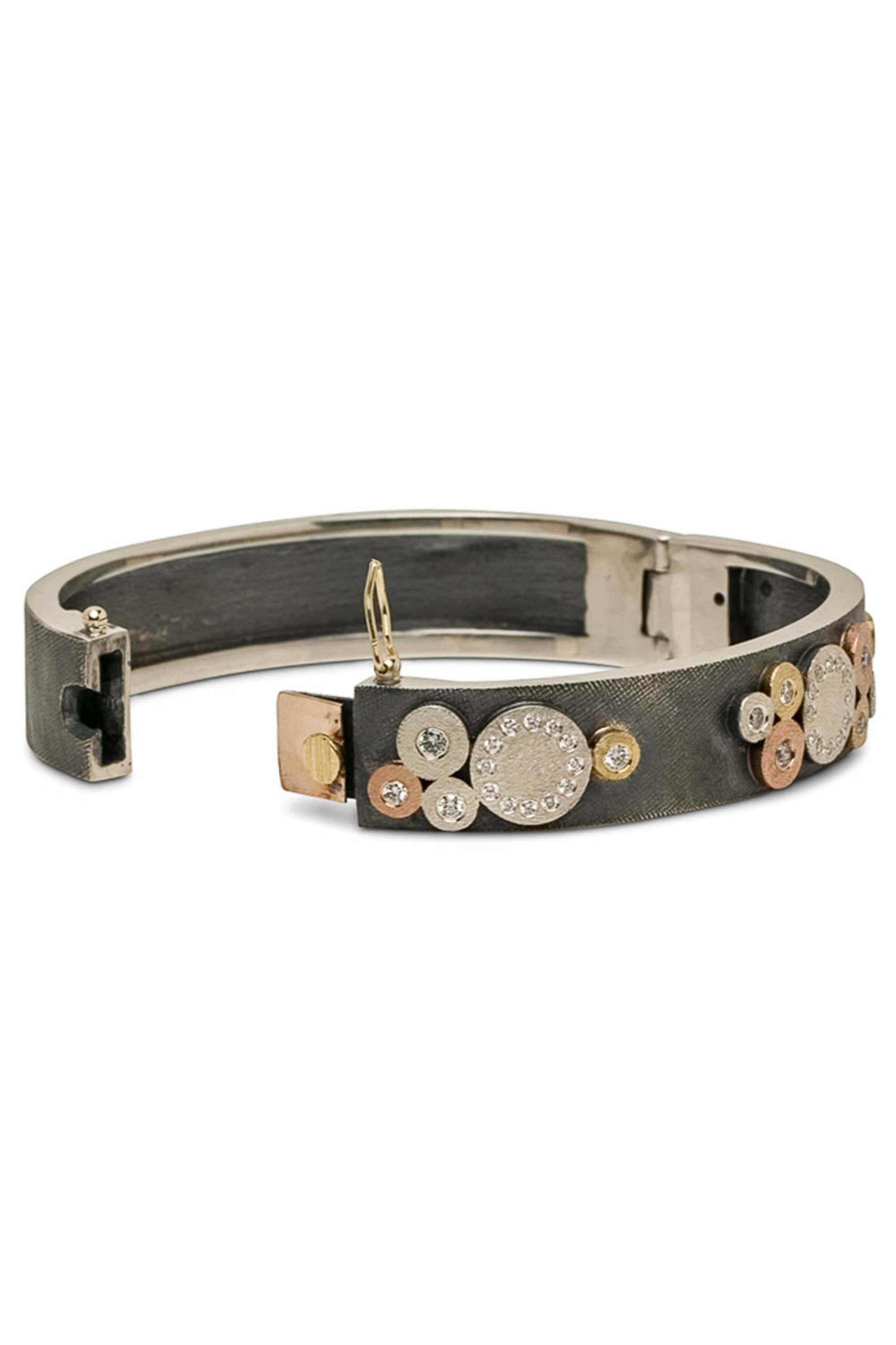 Rene Escobar - Silver and Gold Diamond Sophia Bangle Bracelet
