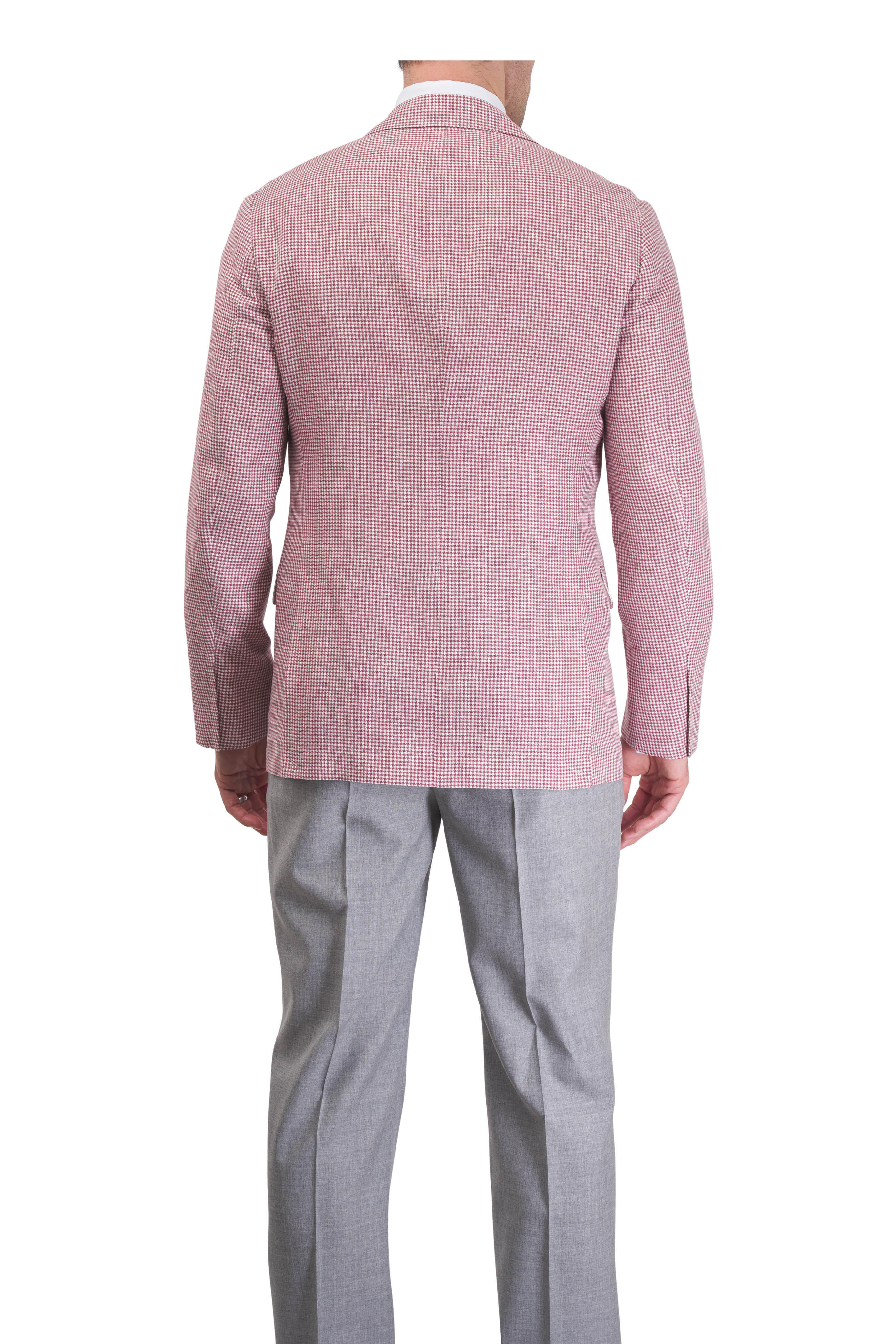 Brunello Cucinelli - Red Houndstooth Wool, Linen & Silk Sportcoat