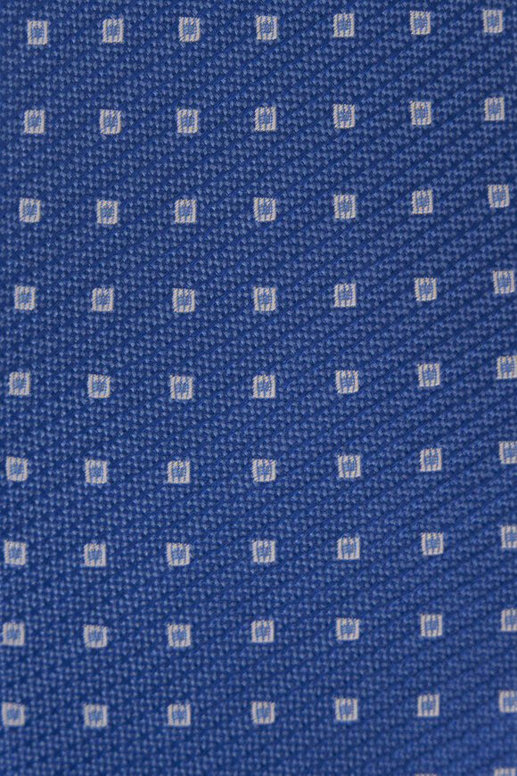 Brioni - Blue Square Print Silk Necktie 