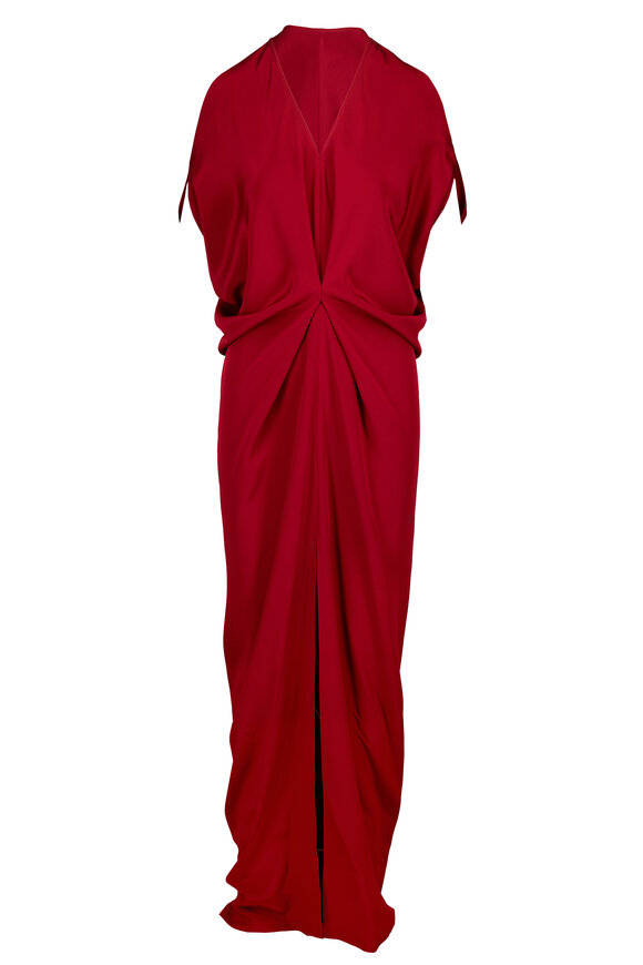 Zero + Maria Cornejo Miu Burgundy Silk Maxi Dress - view 1