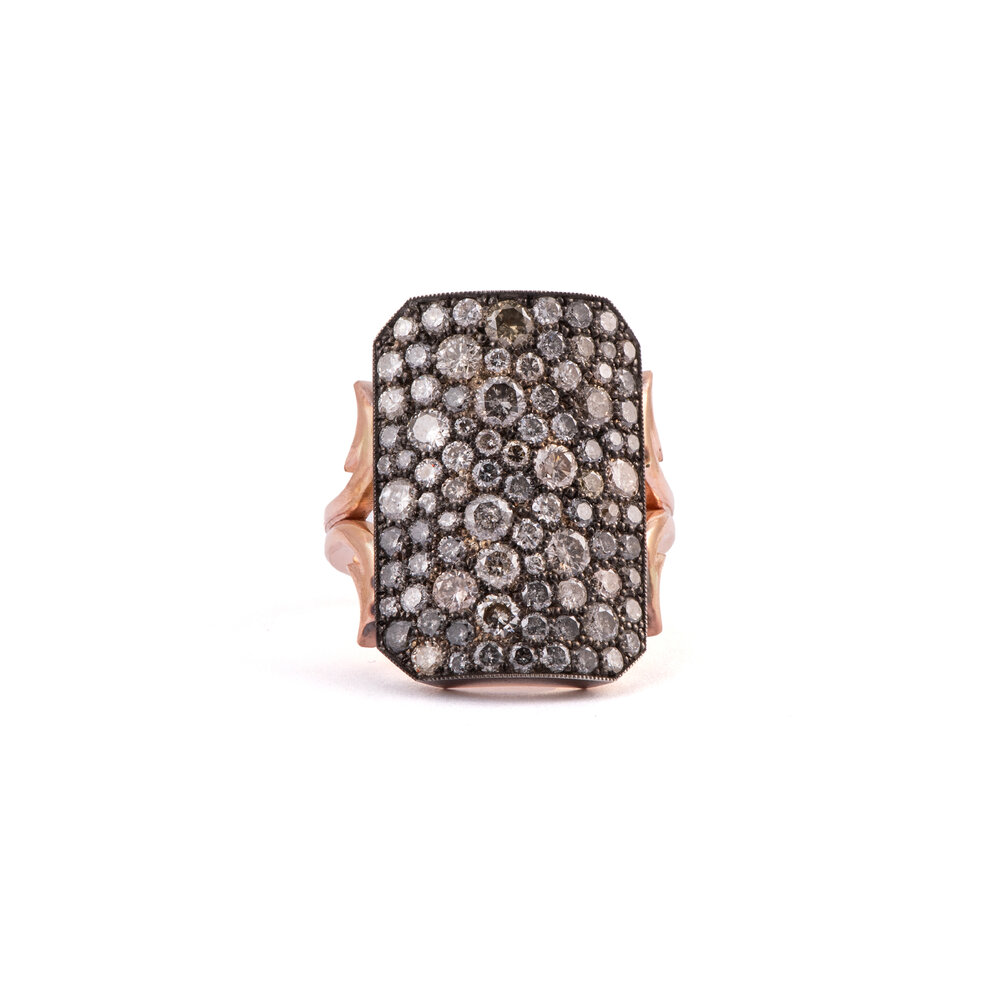 Sylva & Cie - 14k Rose Gold Short Ten Table Ring