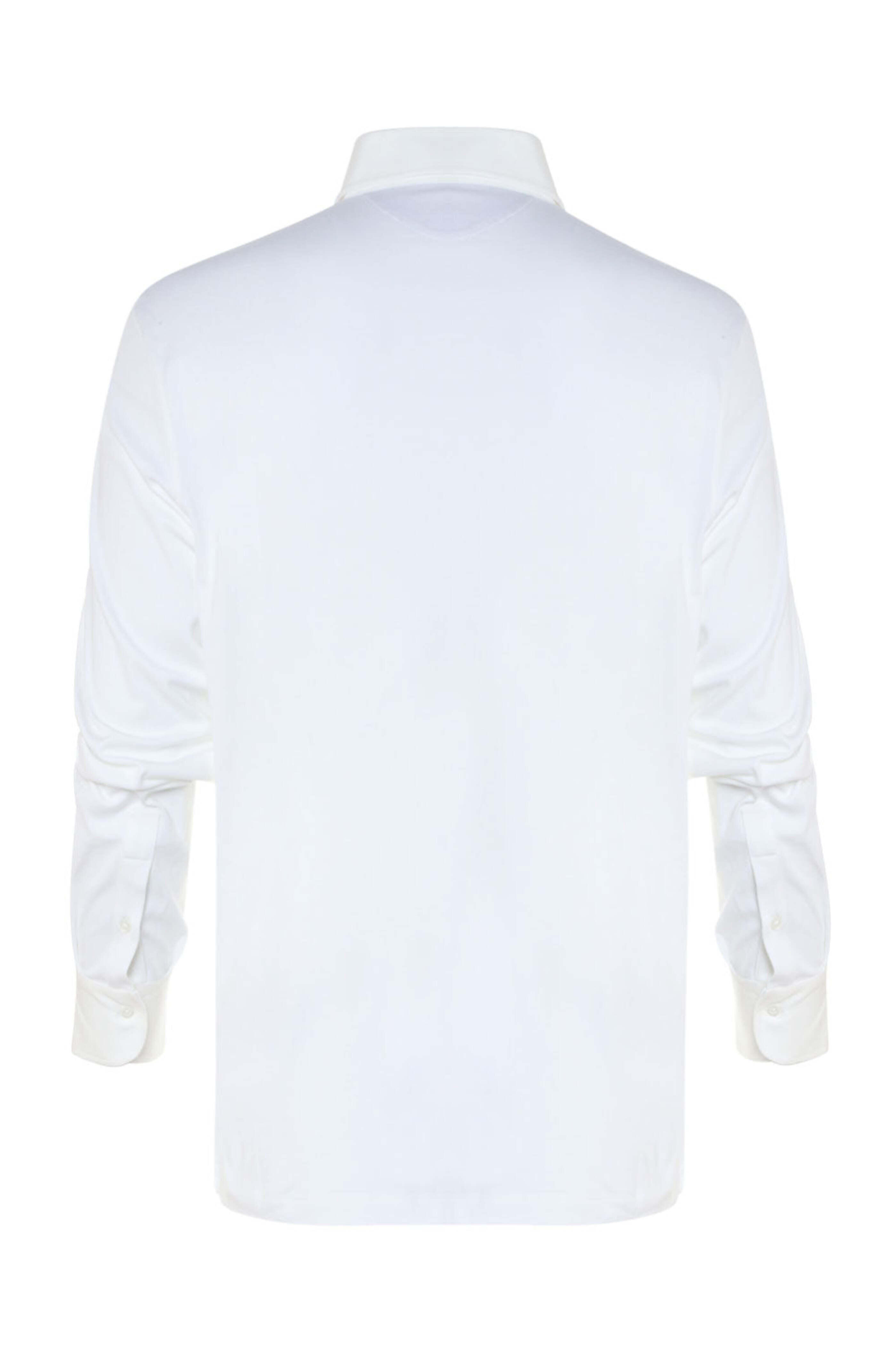 Brunello Cucinelli - White Cotton Blend Jersey Long Sleeve Polo