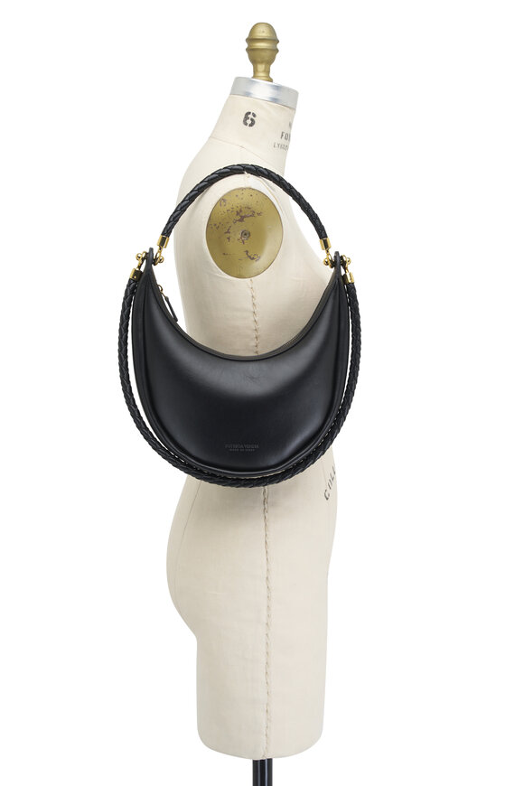 Bottega Veneta - Hula Hoop Black Leather Shoulder Bag