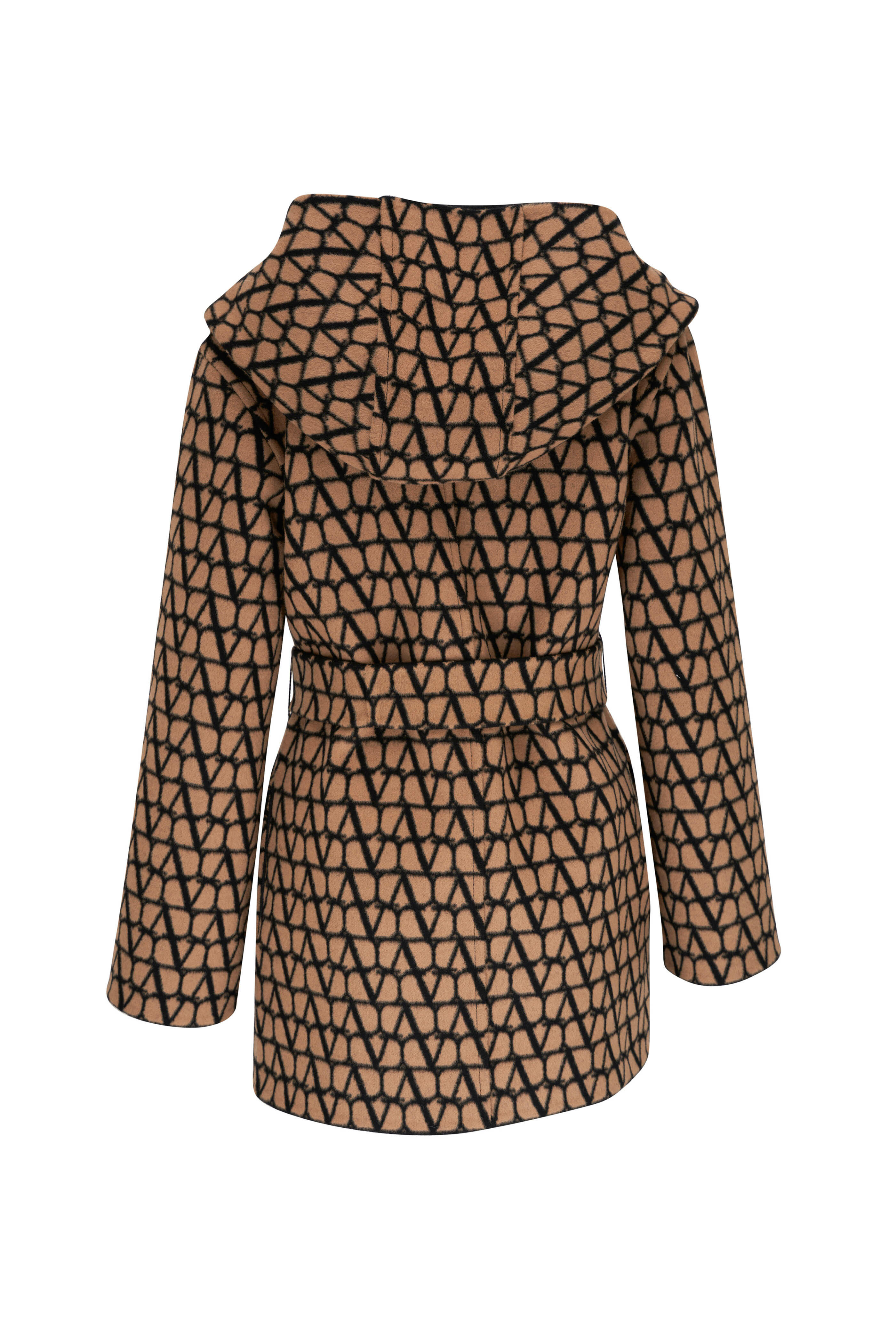 Toile Iconographe Reversible Wool Coat in Beige - Valentino