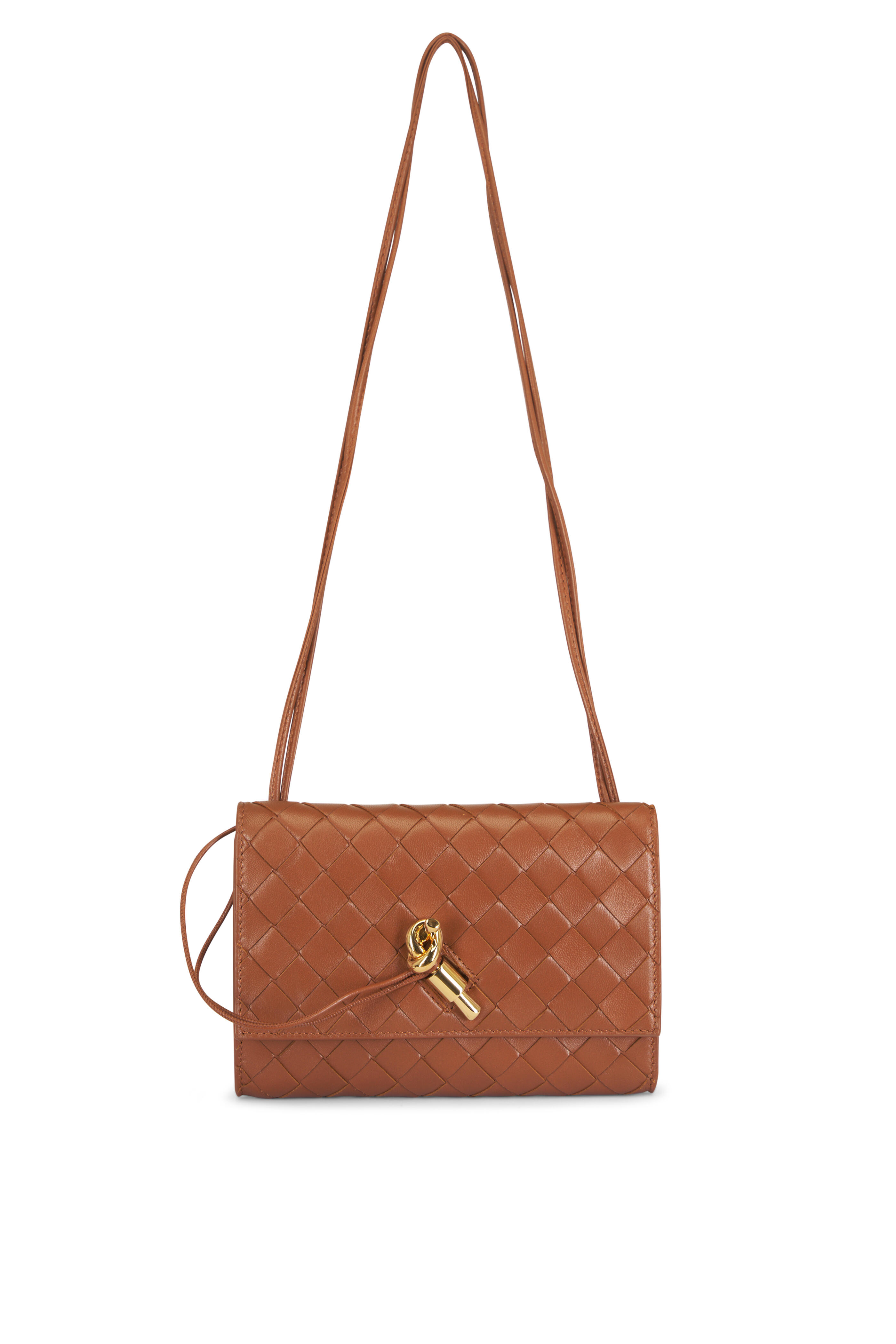 Bottega Veneta - Andiamo Pouch Tannin Woven Leather Crossbody Bag - view 1