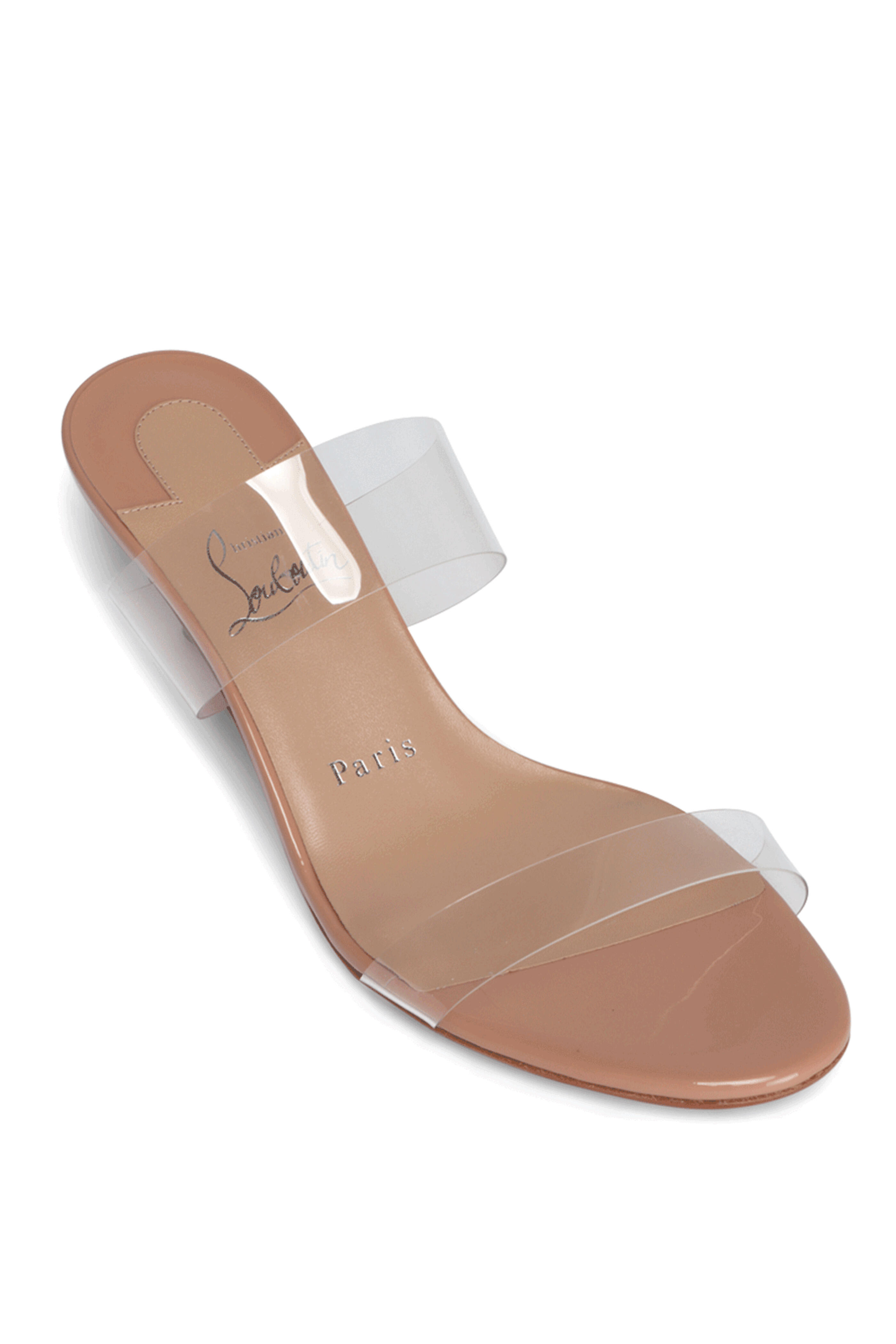 【Christian Loubouti】『Just Nothing 55』PVCベージュミュール Christian Louboutin - Just Nothing 55 Mule in Blush
