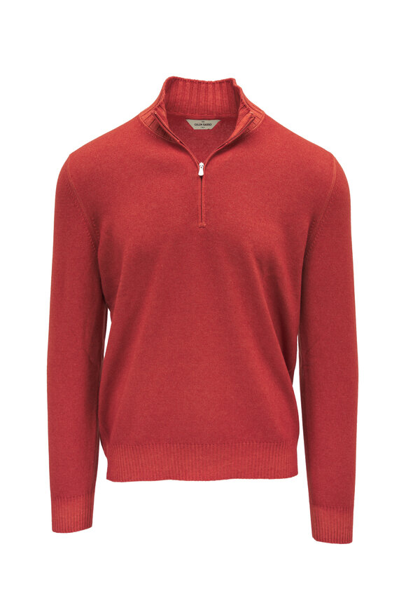 Gran Sasso Orange Quarter Zip Pullover