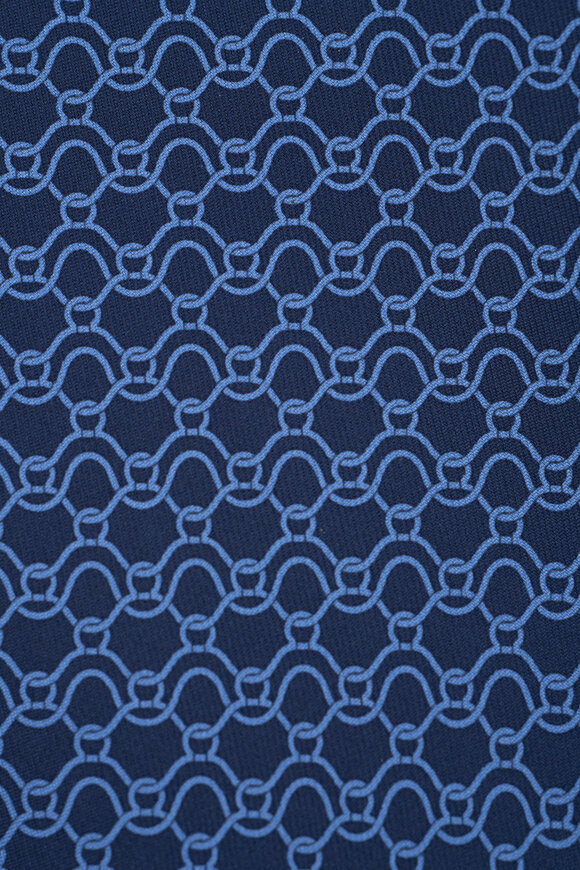 Ferragamo - Navy & Light Blue Wave Print Silk Necktie