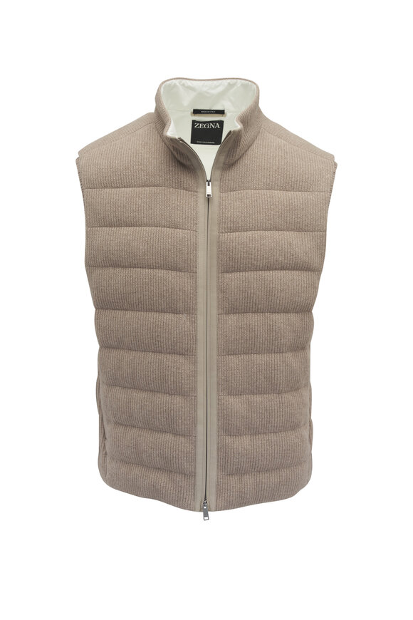 Zegna Beige Cashmere Down Vest