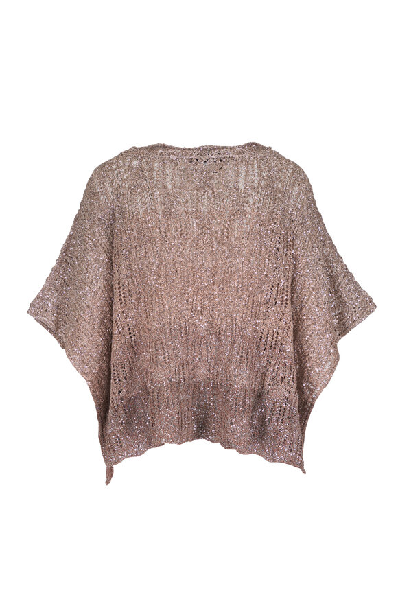 D.Exterior Mocha Paillette Knit Shawl - view 2
