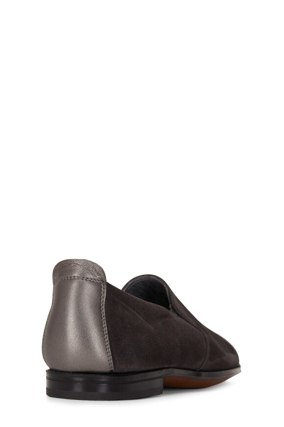 Gravati - Dark Gray Suede & Leather Cap Toe Flat