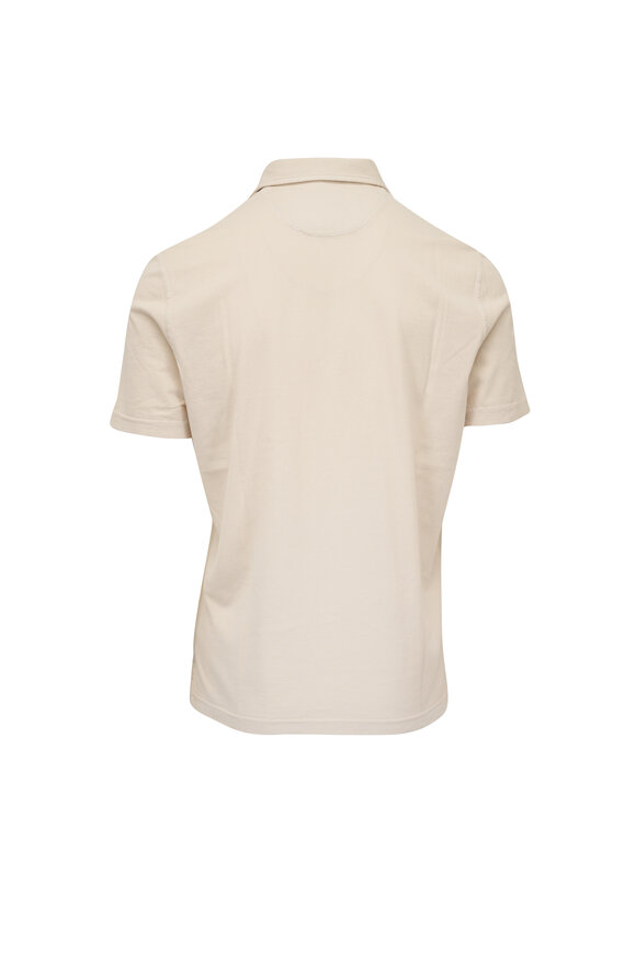 Fedeli Frosted Sand Jersey Cotton Polo - view 3