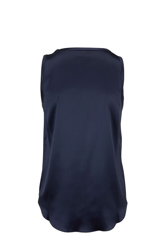 Brunello Cucinelli - Midnight Silk Scoop Neck Reversible Tank