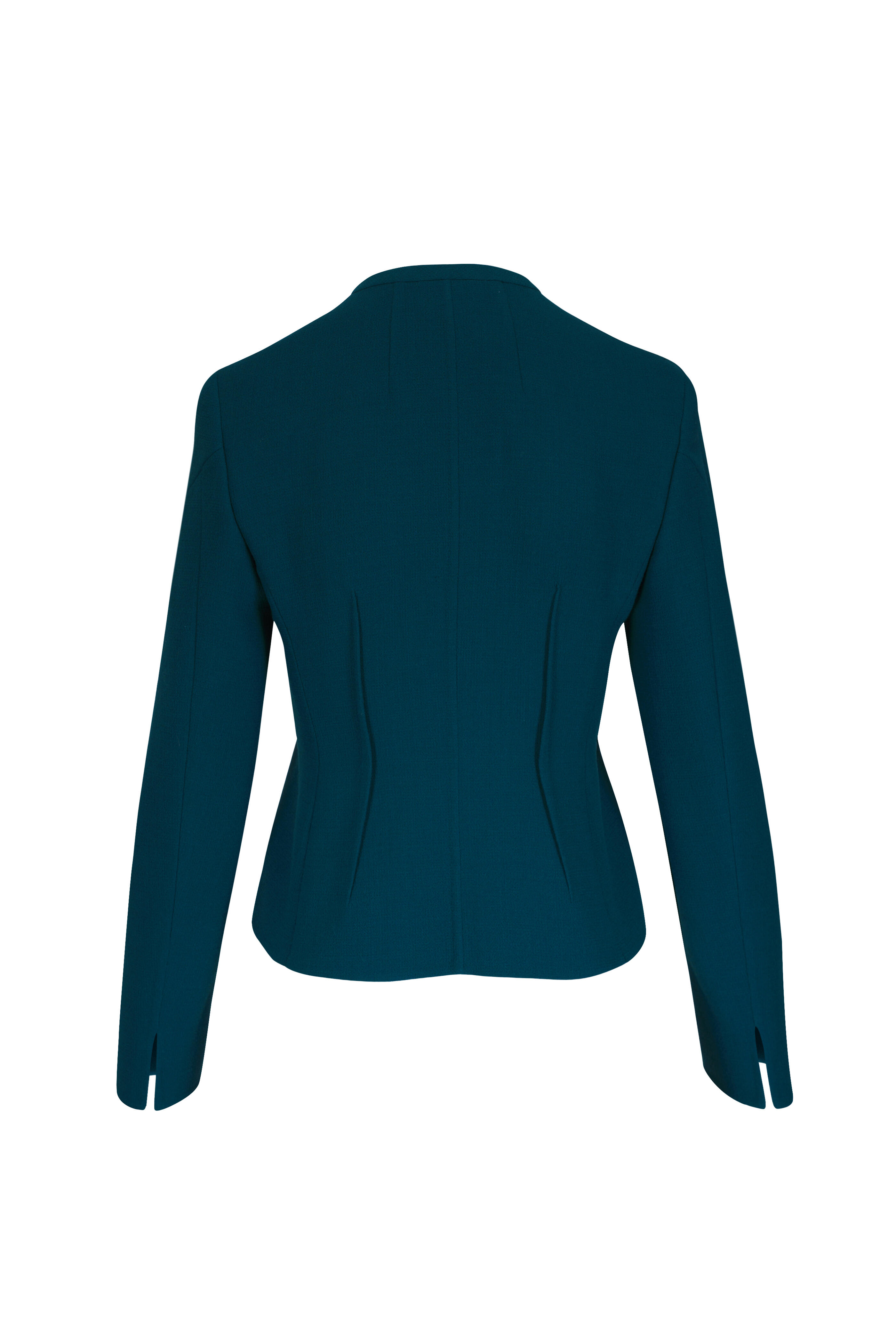 Akris - Abadin River Green Darted Waist Jacket | Mitchell Stores