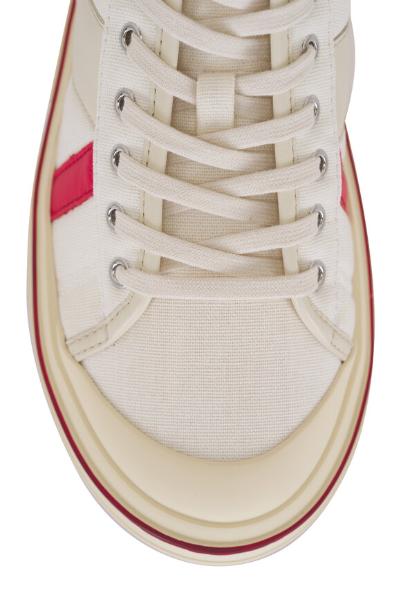 Bottega Veneta Eliot White & Sea Salt Mid Top Sneaker - view 6