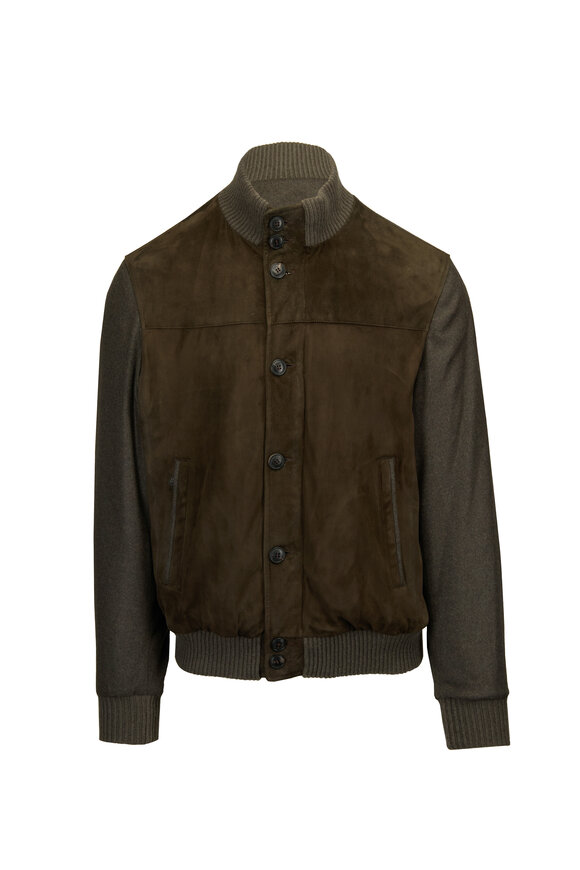 Fedeli Villard Green Mixed Media Jacket - view 1