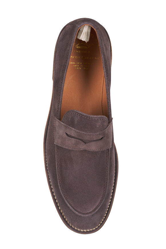 Officine Creative Opera Medium Brown Suede Penny Loafer - view 4